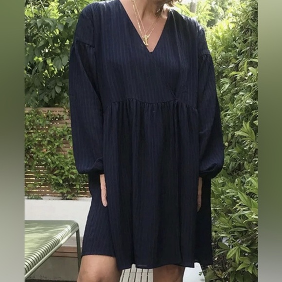 Samsøe Samsøe Dresses & Skirts - Samsøe Samsøe Jolie Long Sleeve Wrap Dress Dark Navy Size L